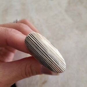 Sterling Silver Textured Oval Ring
